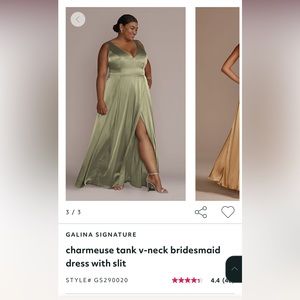 David’s bridal eucalyptus bridesmaid dress